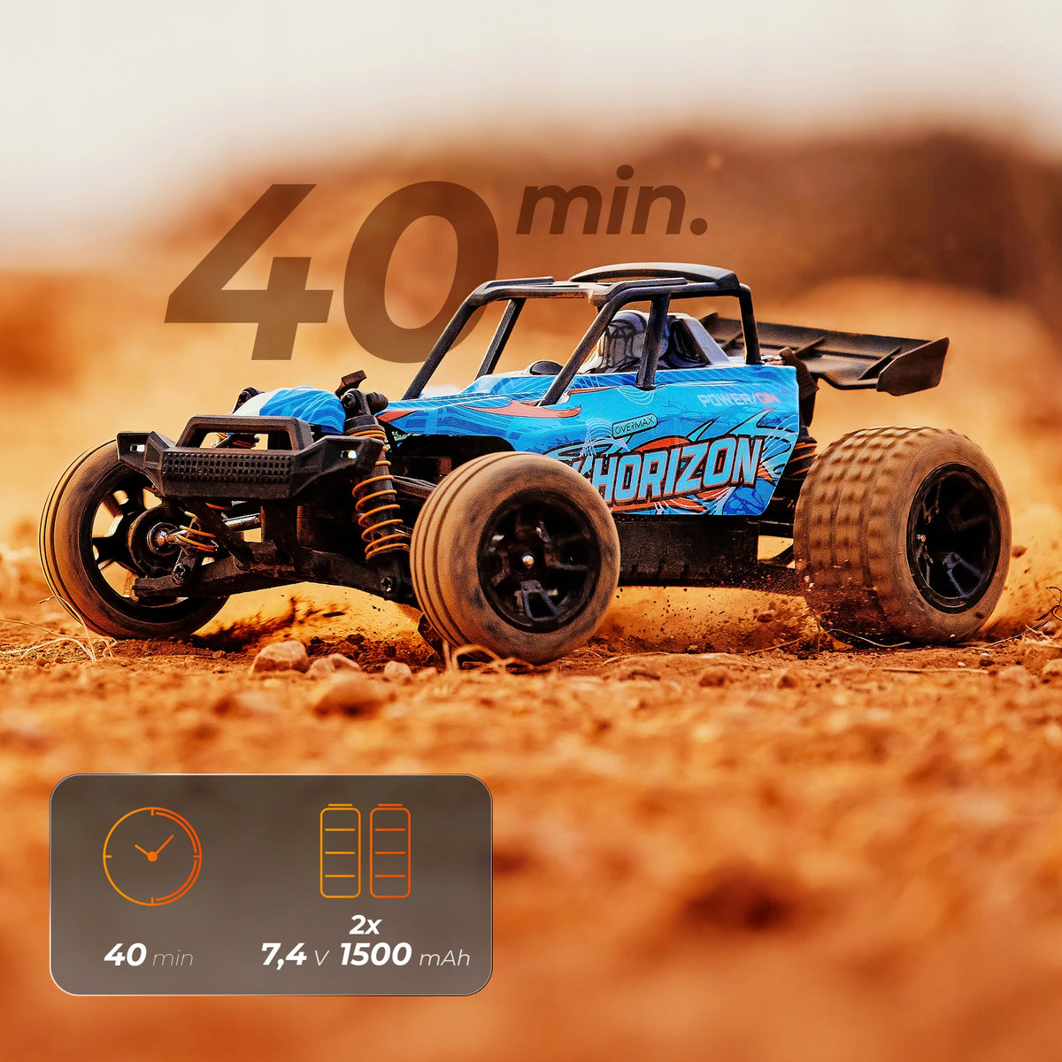 Nuotoliniu Būdu Valdomas Automobilis Overmax X-Horizon 4x4 30 km/h LED 100m + Papildomas Korpusas
