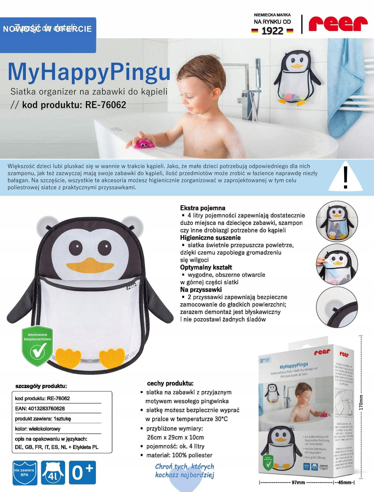 Vonios Žaislų Tinklelis-Organizeris REER MyHappyPingu