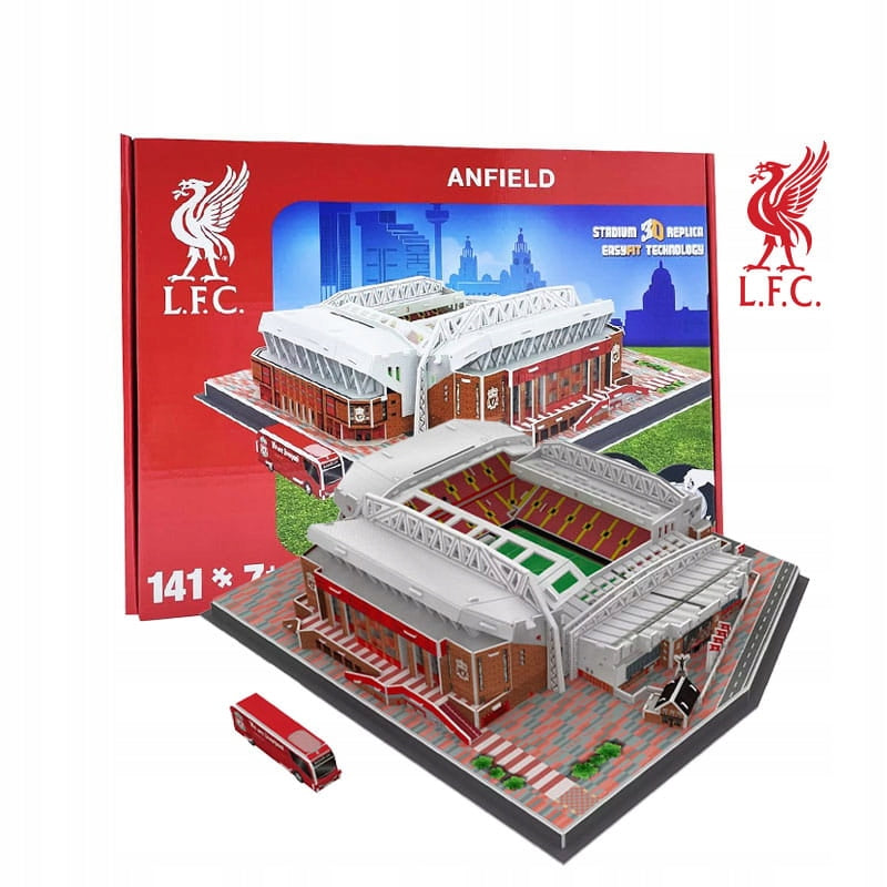 Anfield Stadiono 3D Dėlionė – Liverpool FC Klubo Modelis, 142 Detalės