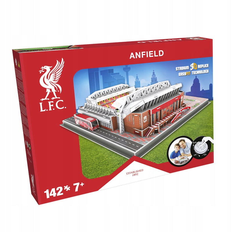 Anfield Stadiono 3D Dėlionė – Liverpool FC Klubo Modelis, 142 Detalės