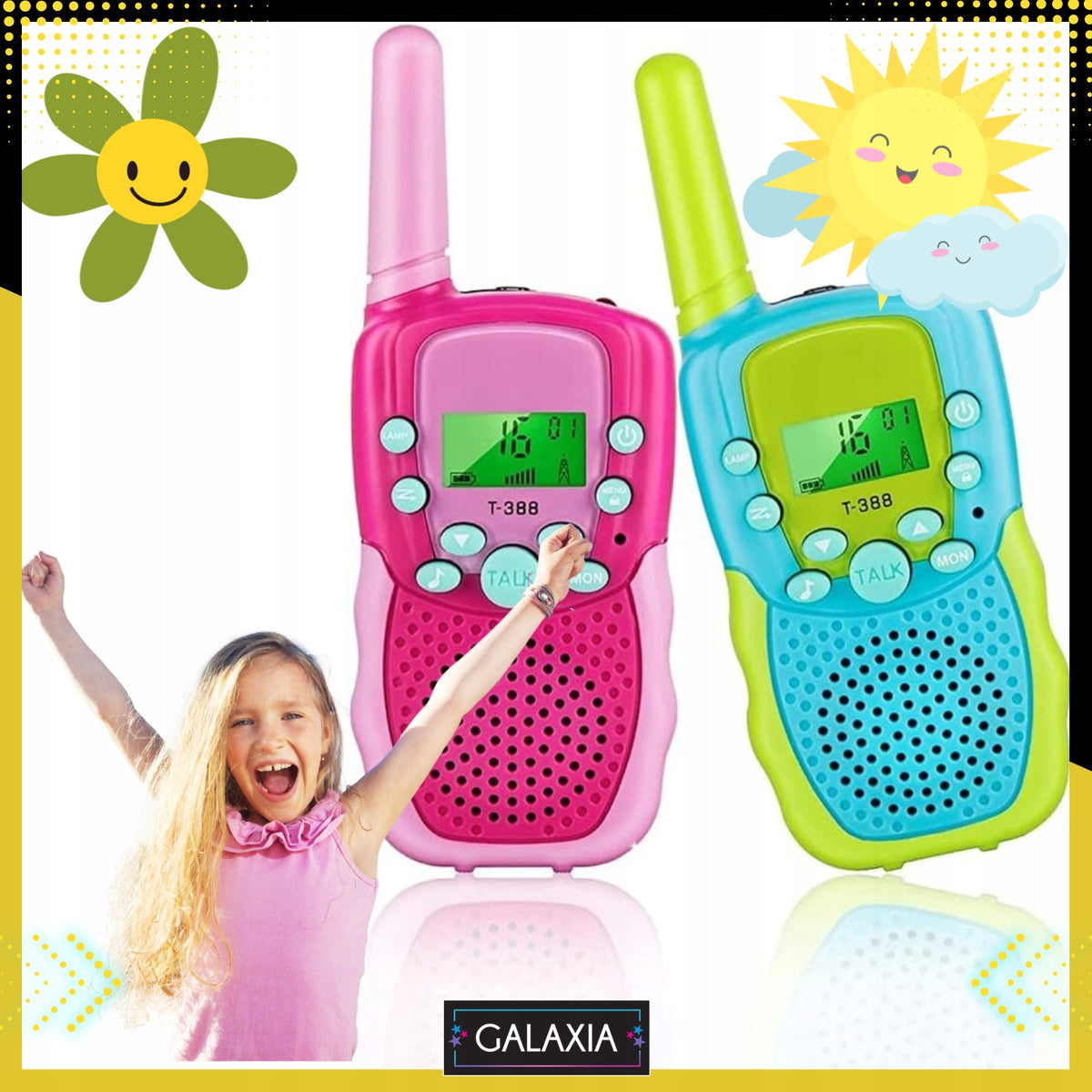 Vaikiškos Racijos Walkie Talkie 2 Vnt. – Didelio Veikimo Nuotolio Rinkinys