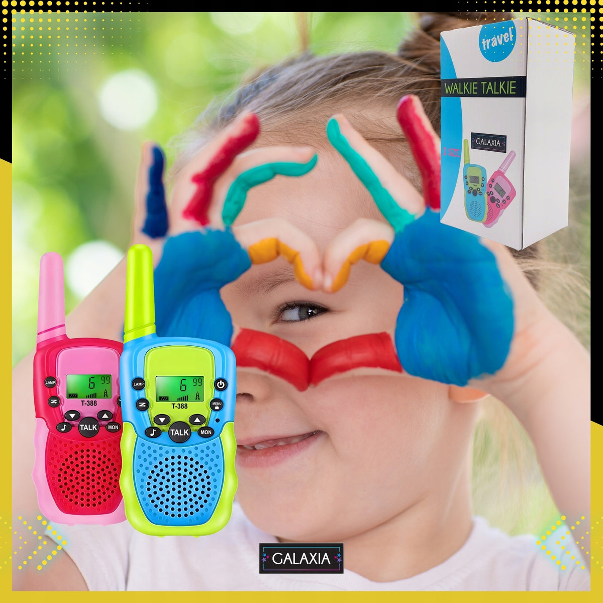 Vaikiškos Racijos Walkie Talkie 2 Vnt. – Didelio Veikimo Nuotolio Rinkinys