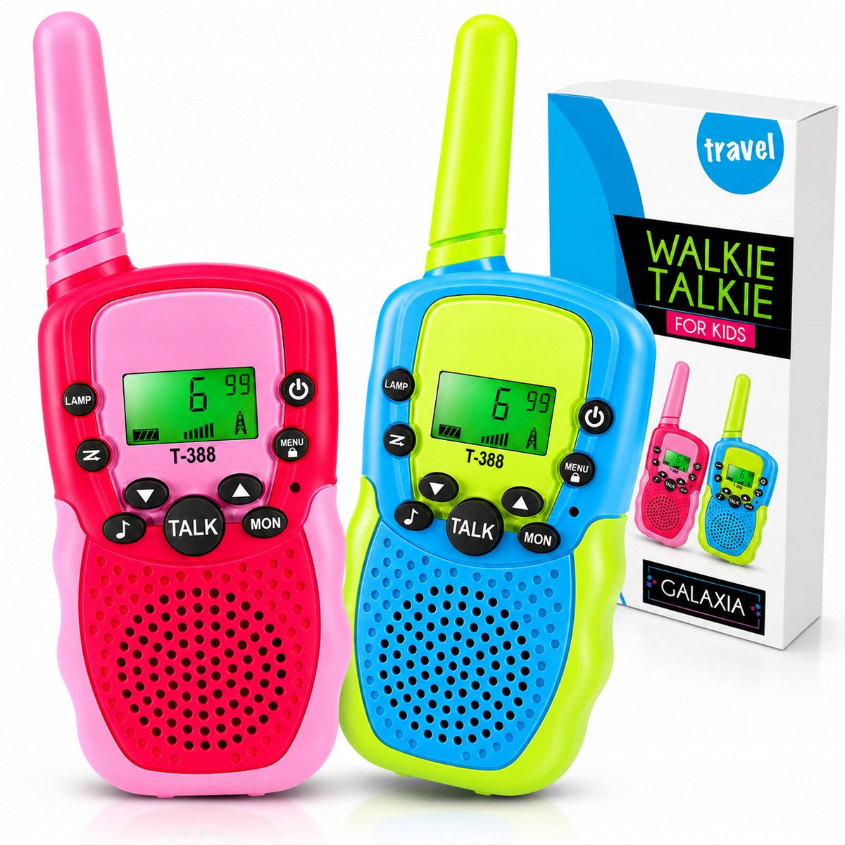 Vaikiškos Racijos Walkie Talkie 2 Vnt. – Didelio Veikimo Nuotolio Rinkinys