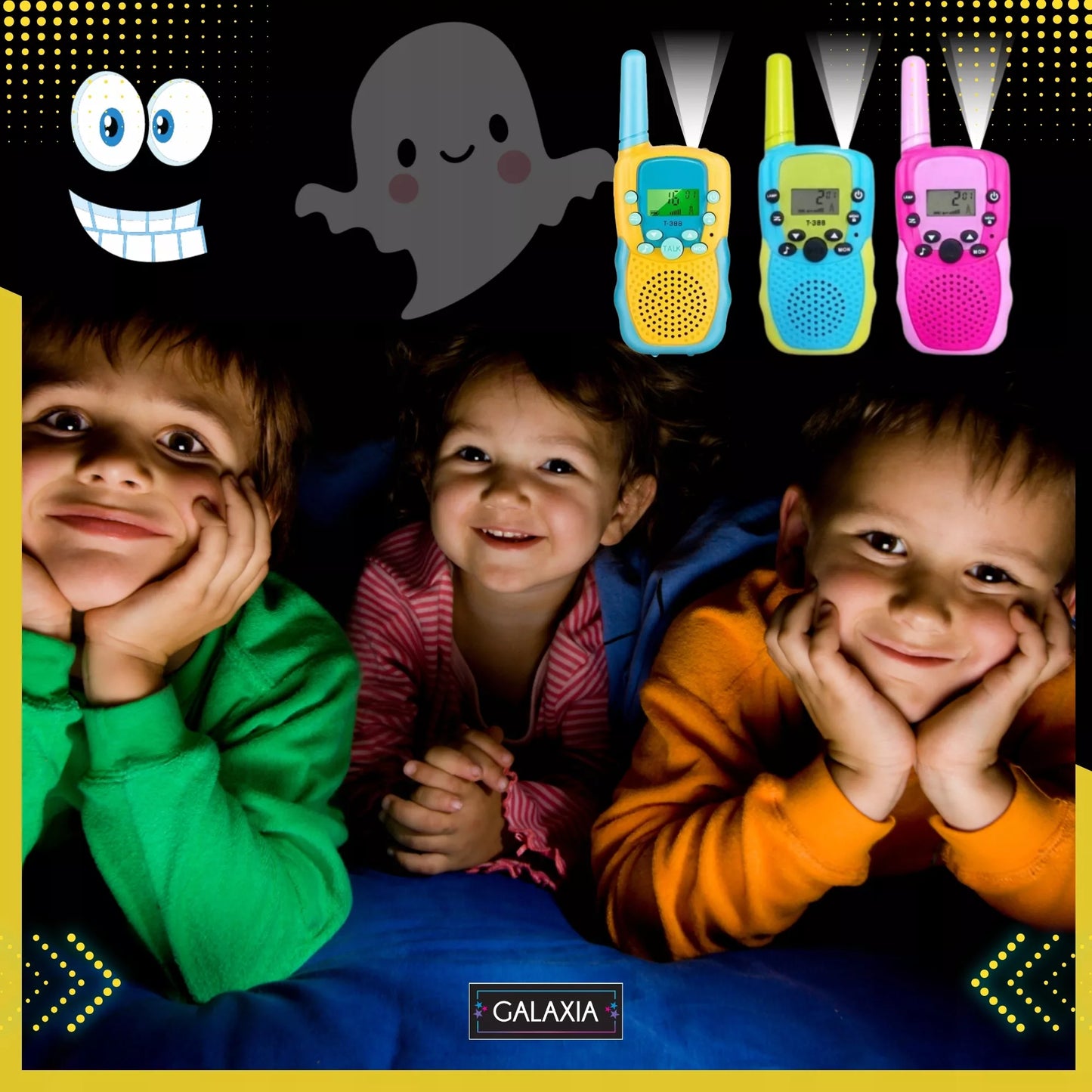 WALKIE TALKIE VAIKAMS 3VNT. Radijo stotelės, didelio nuotolio rinkinys