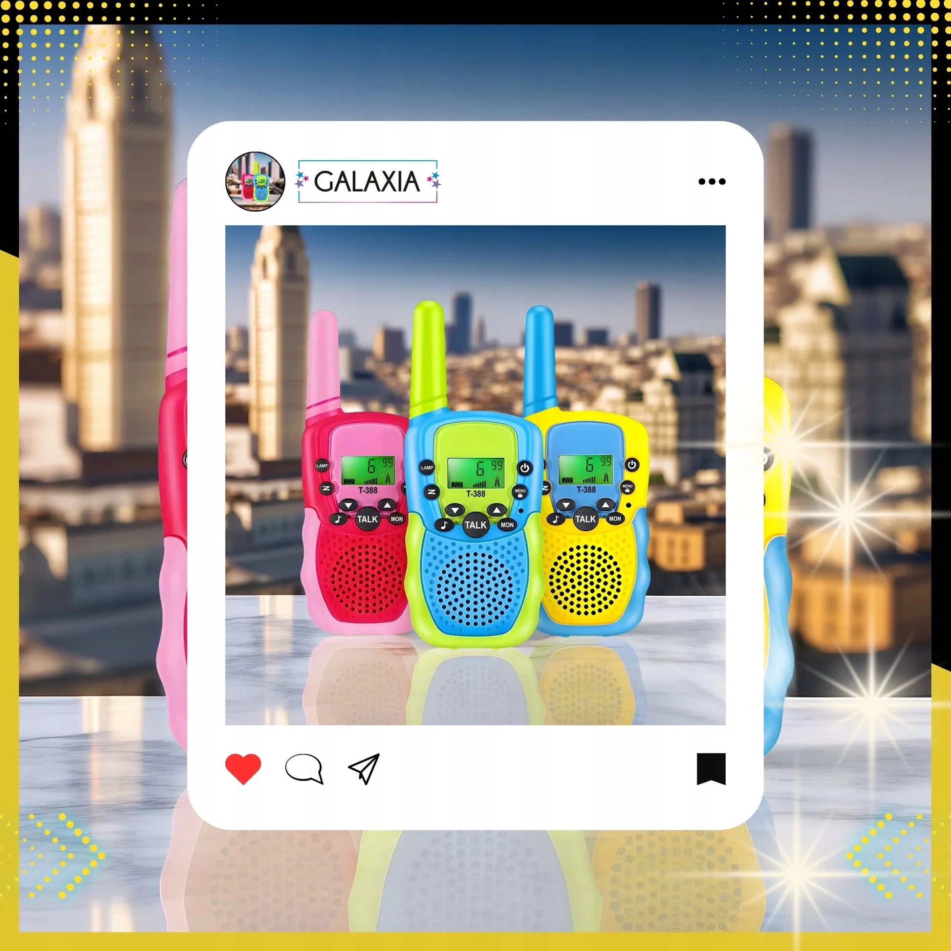 WALKIE TALKIE VAIKAMS 3VNT. Radijo stotelės, didelio nuotolio rinkinys