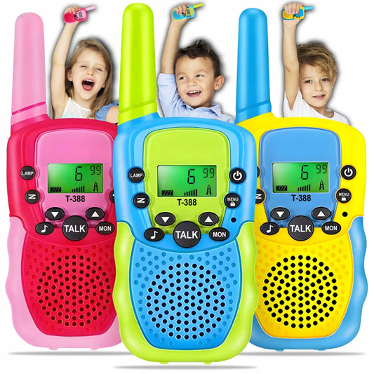 WALKIE TALKIE VAIKAMS 3VNT. Radijo stotelės, didelio nuotolio rinkinys