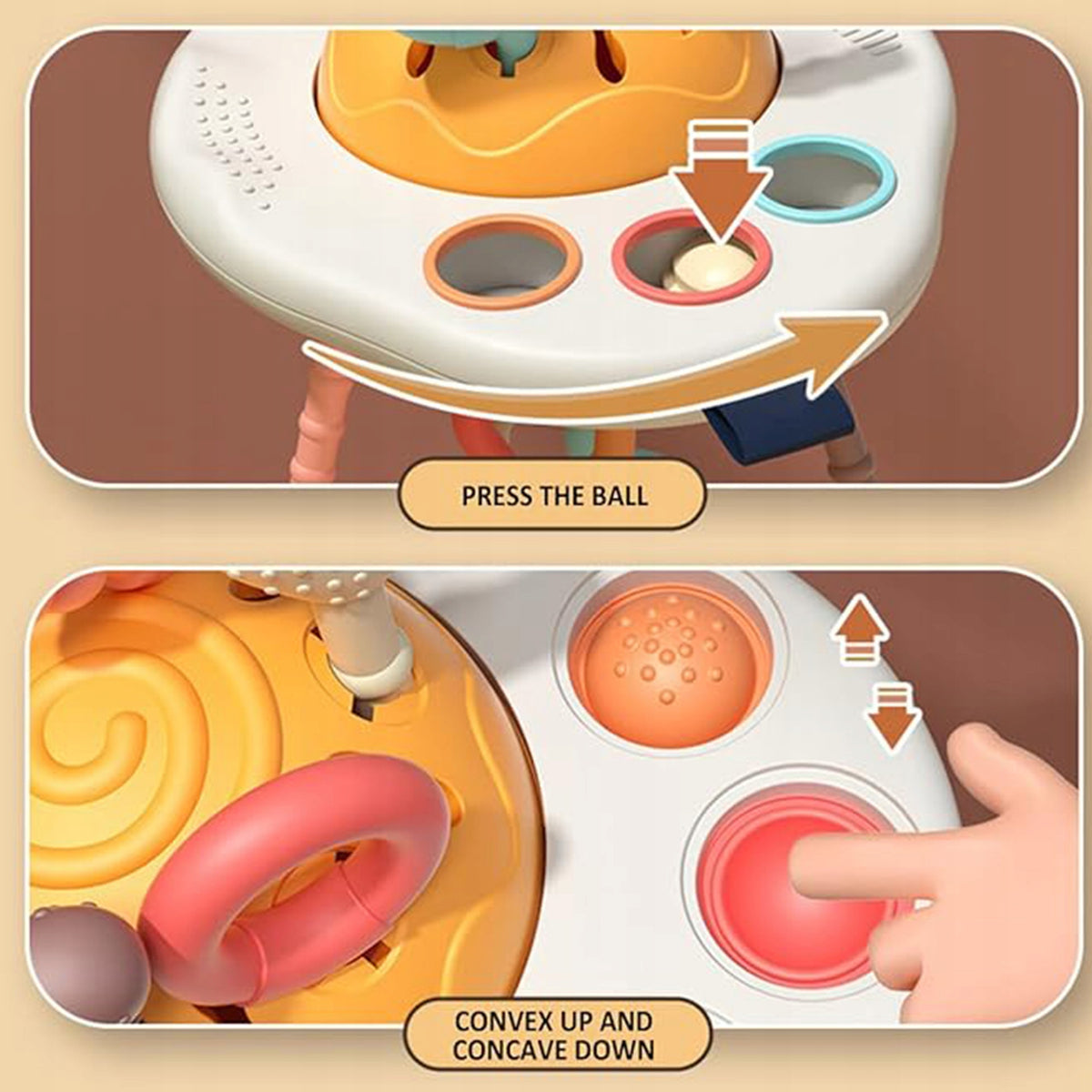 Woopie Baby Sensorinis Montessori Žaislas – Kramtukas-Barškutis UFO