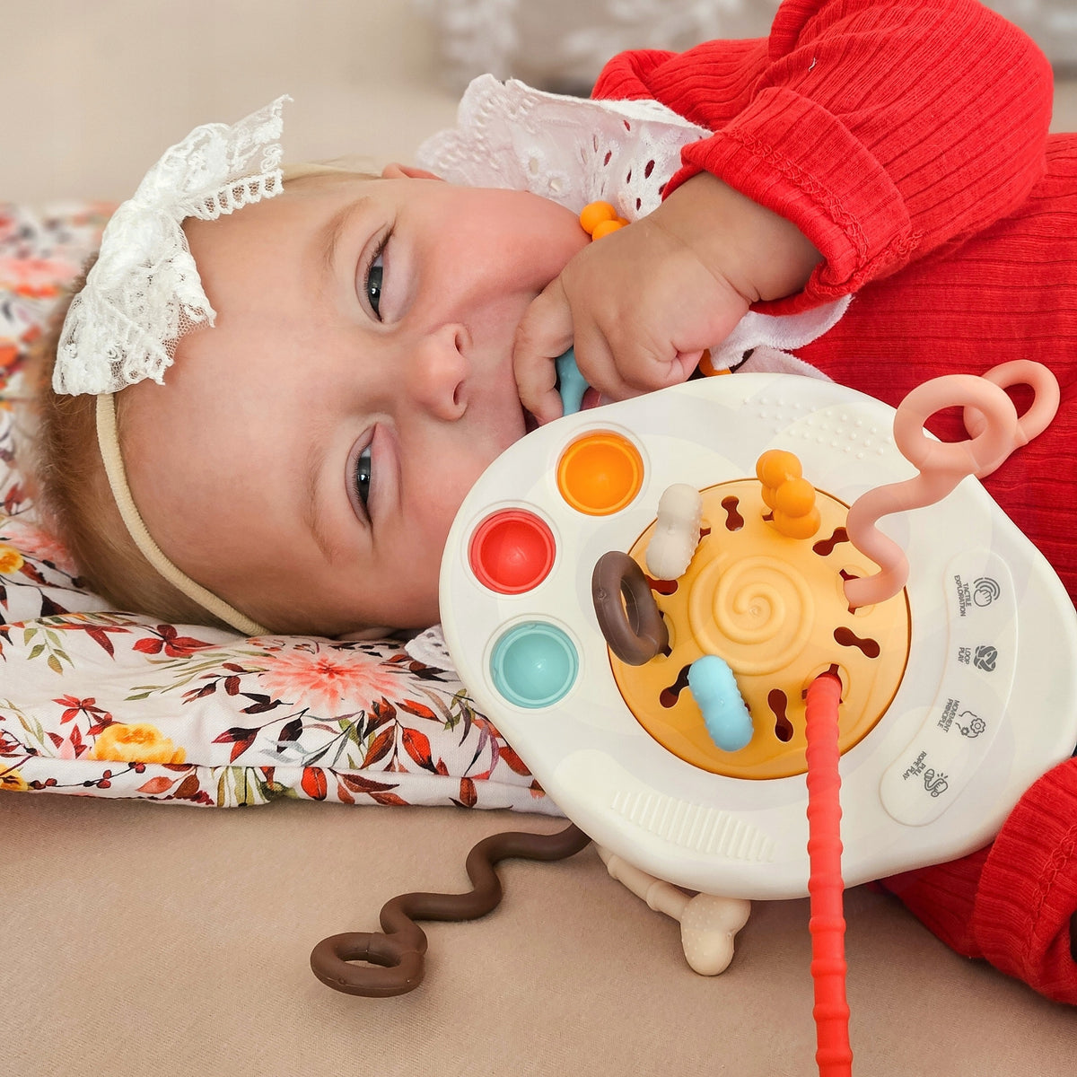 Woopie Baby Sensorinis Montessori Žaislas – Kramtukas-Barškutis UFO