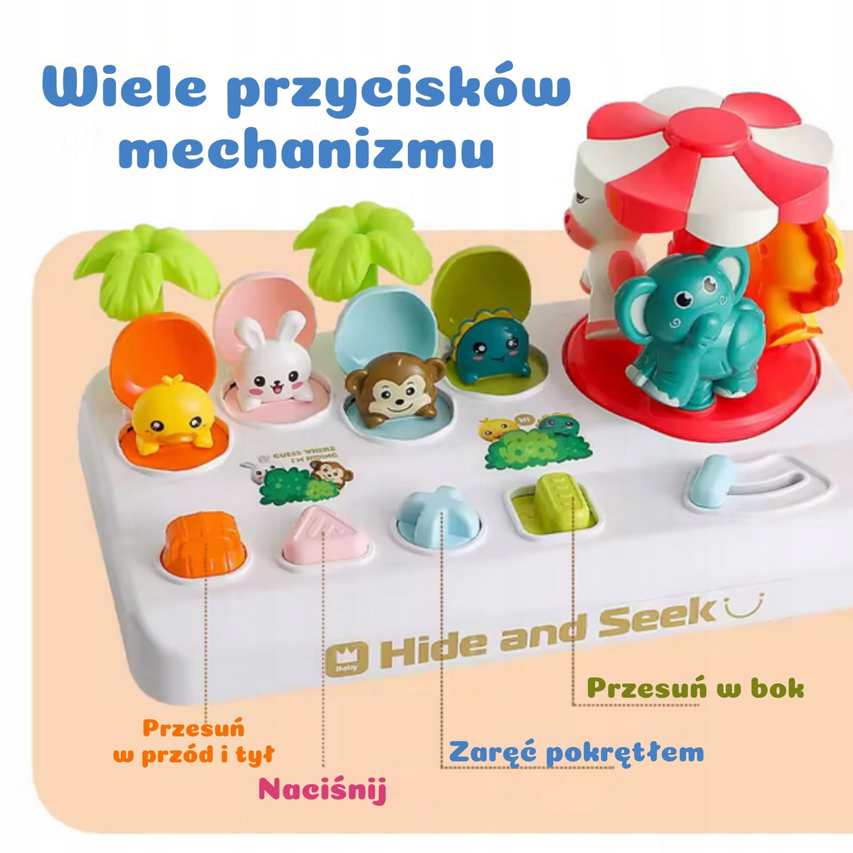 Iššokantys Gyvūnėliai Pop Up Karuselė – Interaktyvus Žaislas
