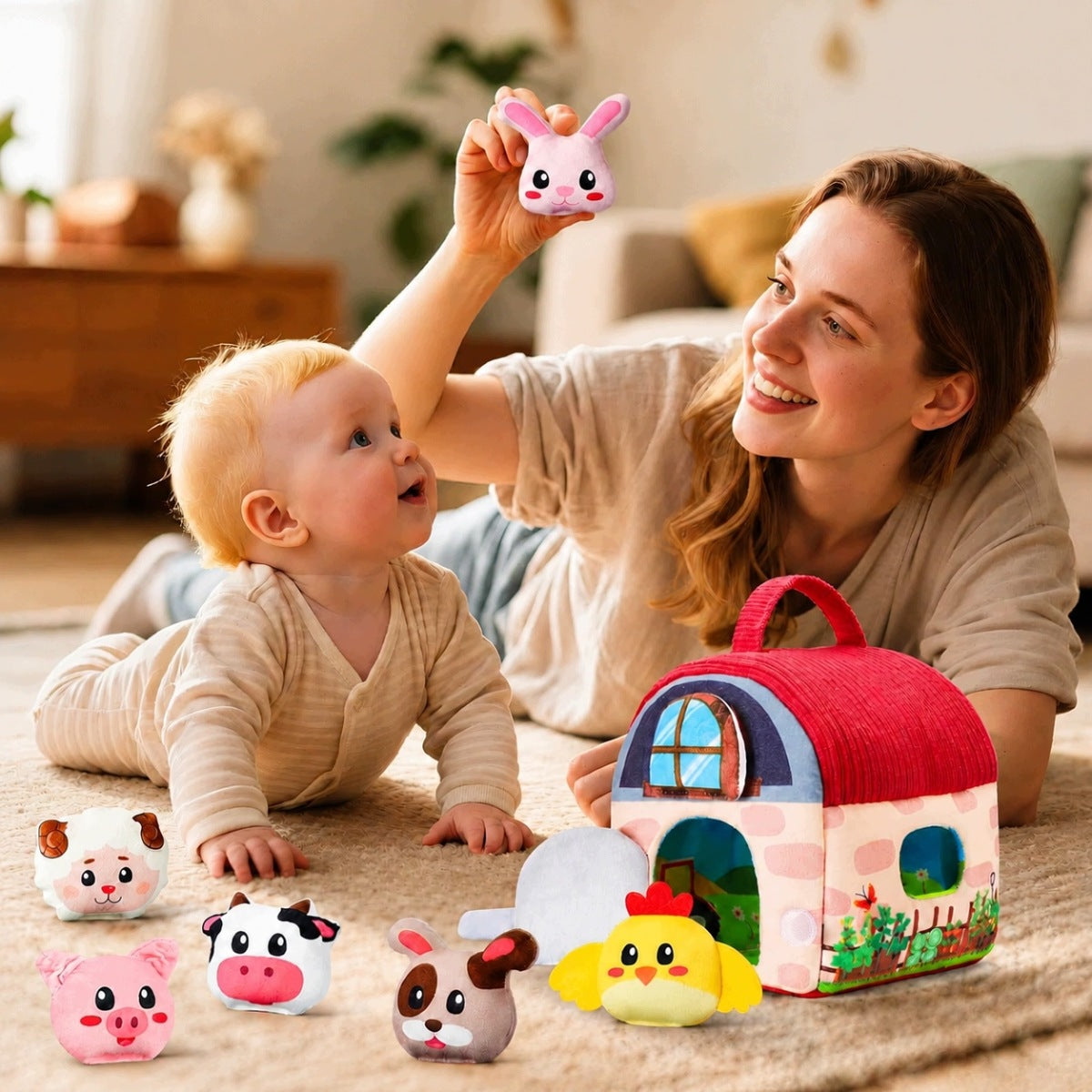 Montessori Sensorinė Žaislų Ferma 6in1 Mažiesiems – Dovana Vaikams