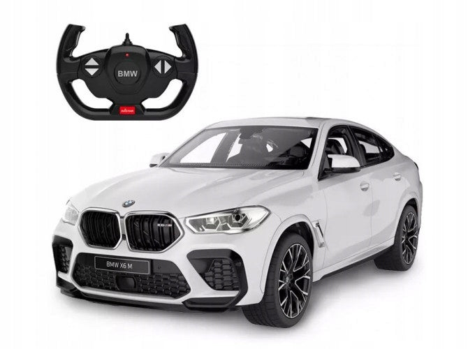 Nuotoliniu Būdu Valdomas Automobilis Rastar BMW X6 M su LED Žibintais – Baltas