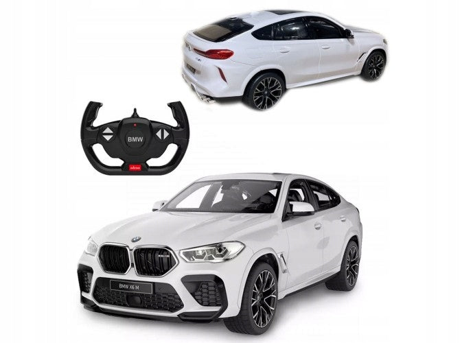 Nuotoliniu Būdu Valdomas Automobilis Rastar BMW X6 M su LED Žibintais – Baltas