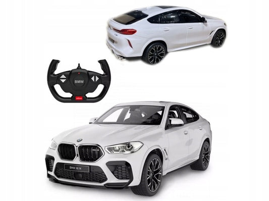 Nuotoliniu Būdu Valdomas Automobilis Rastar BMW X6 M su LED Žibintais – Baltas