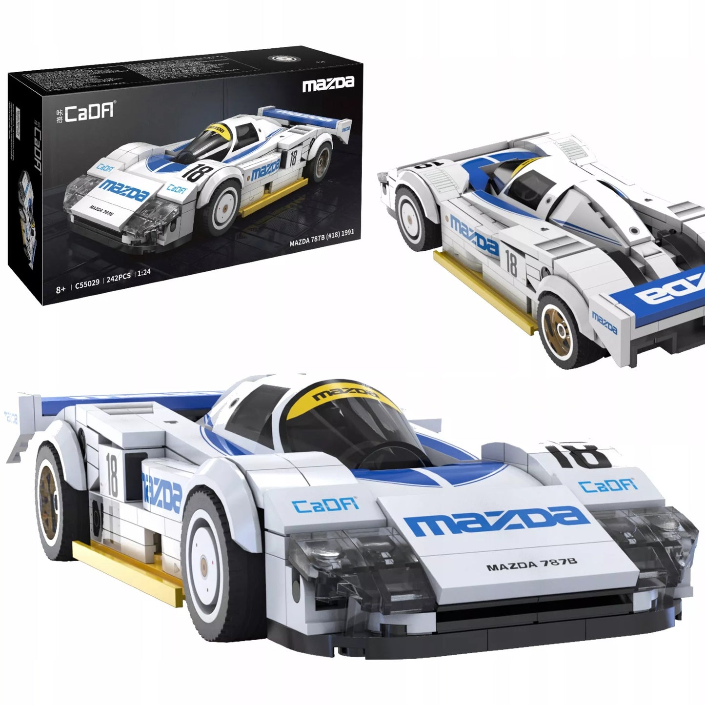 CaDA konstravimo kaladėlių rinkinys sportinis automobilis Mazda 787B