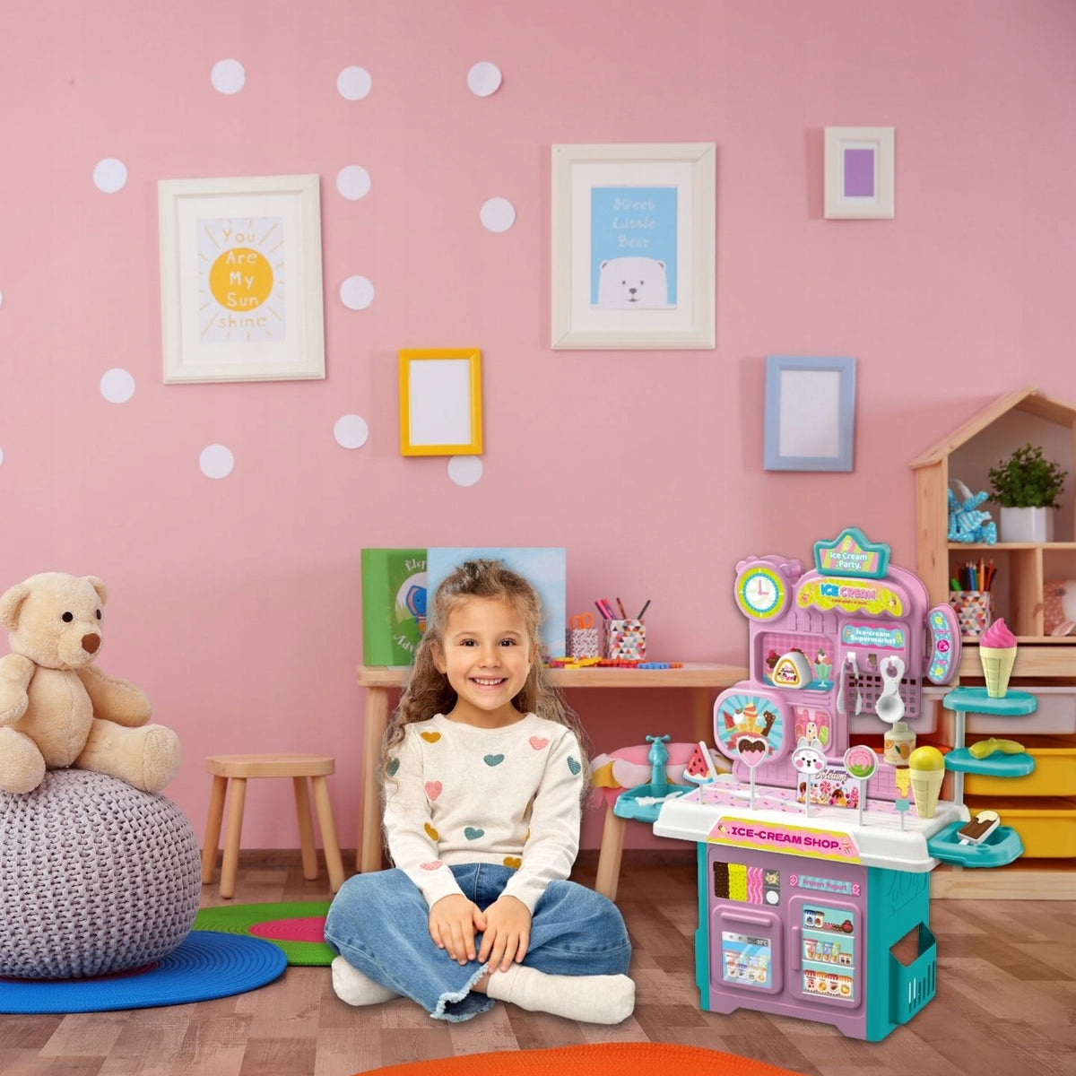 Edukacinis Žaislas Vaikams – Ledainė „IceCream Party“, 32 Dalys, 50 cm Aukščio