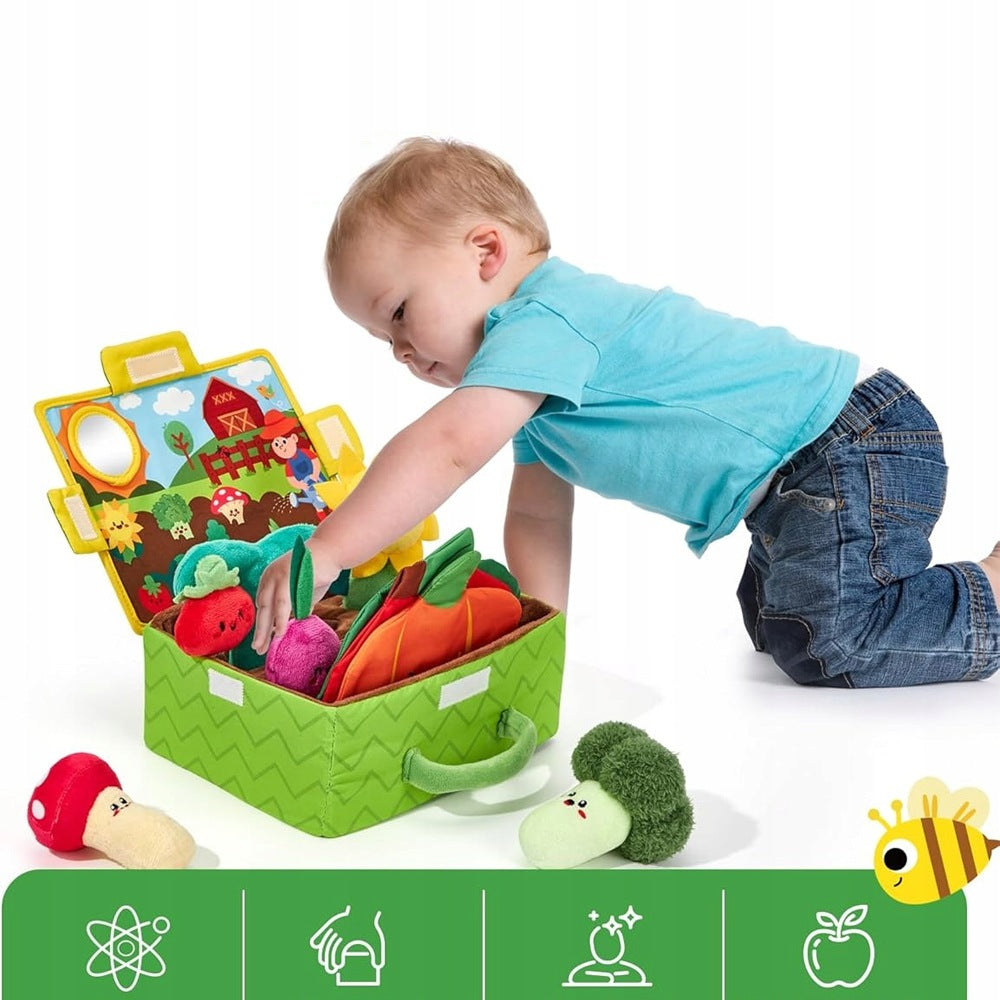 Montessori Žaislai – Pliušiniai Vaisiai Ir Daržovės Spalvoms Bei Suėmimui Lavinti 6m+