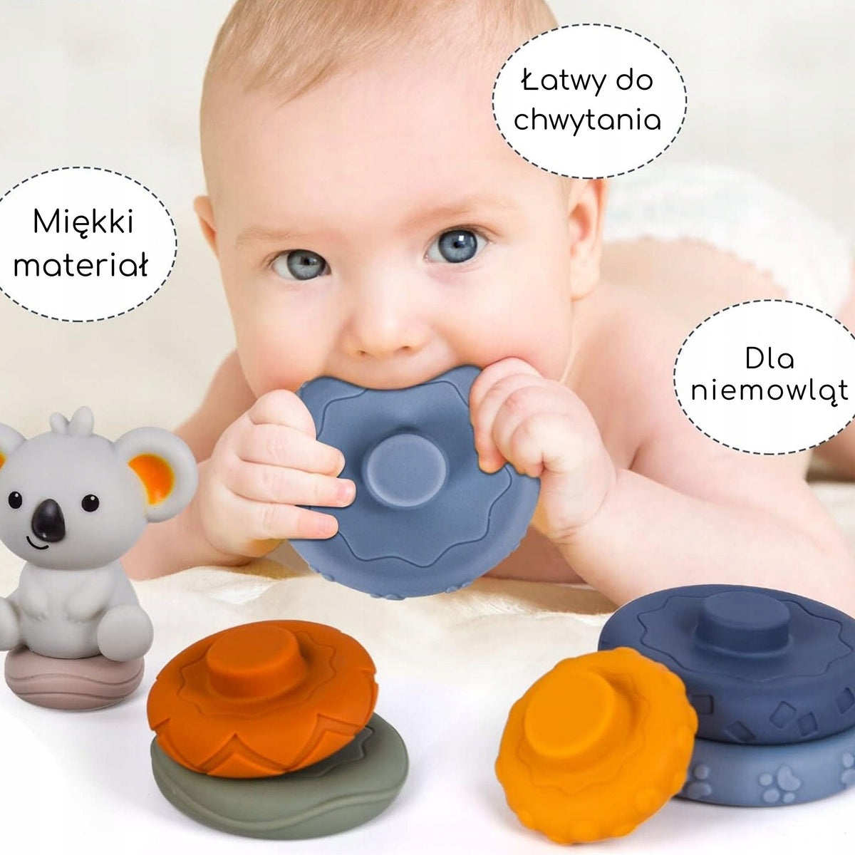 Edukacinė Piramidė Koala 2in1 su Kramtuku