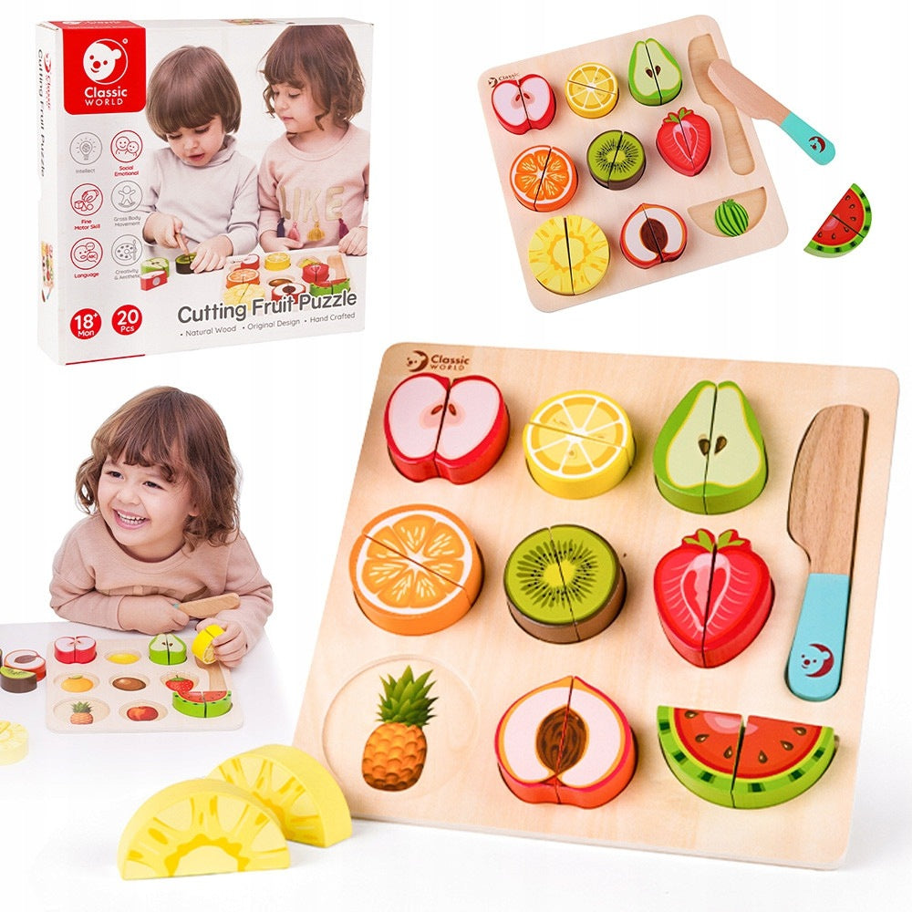 Montessori Vaisių Pjaustymo Rinkinys, 20 el.