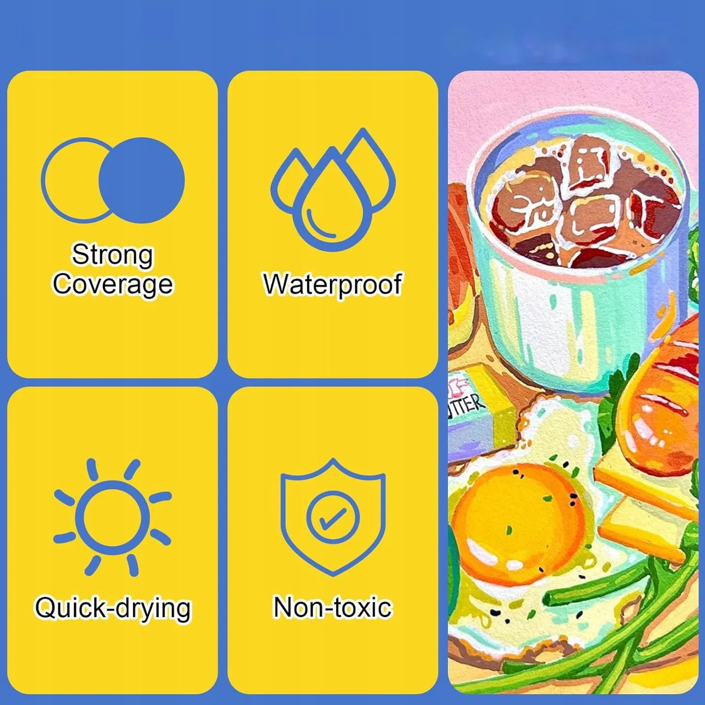 Akriliniai markeriai teptukiniai flomasteriai su dažais vandeniui atsparūs 72 vienetai