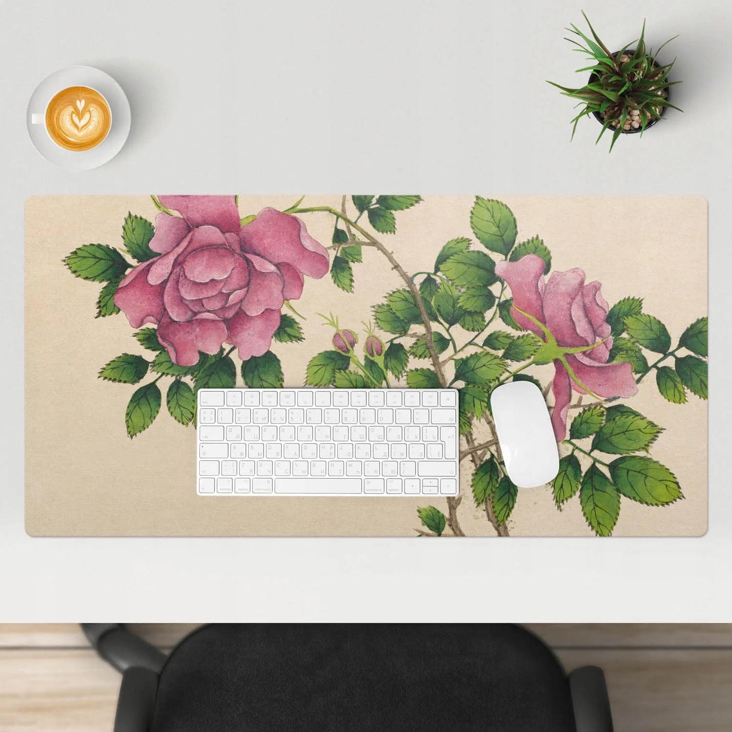 Apsauginis vinilinis kilimėlis įmonėms ir biurams Różany bukiet retro 90x45 cm