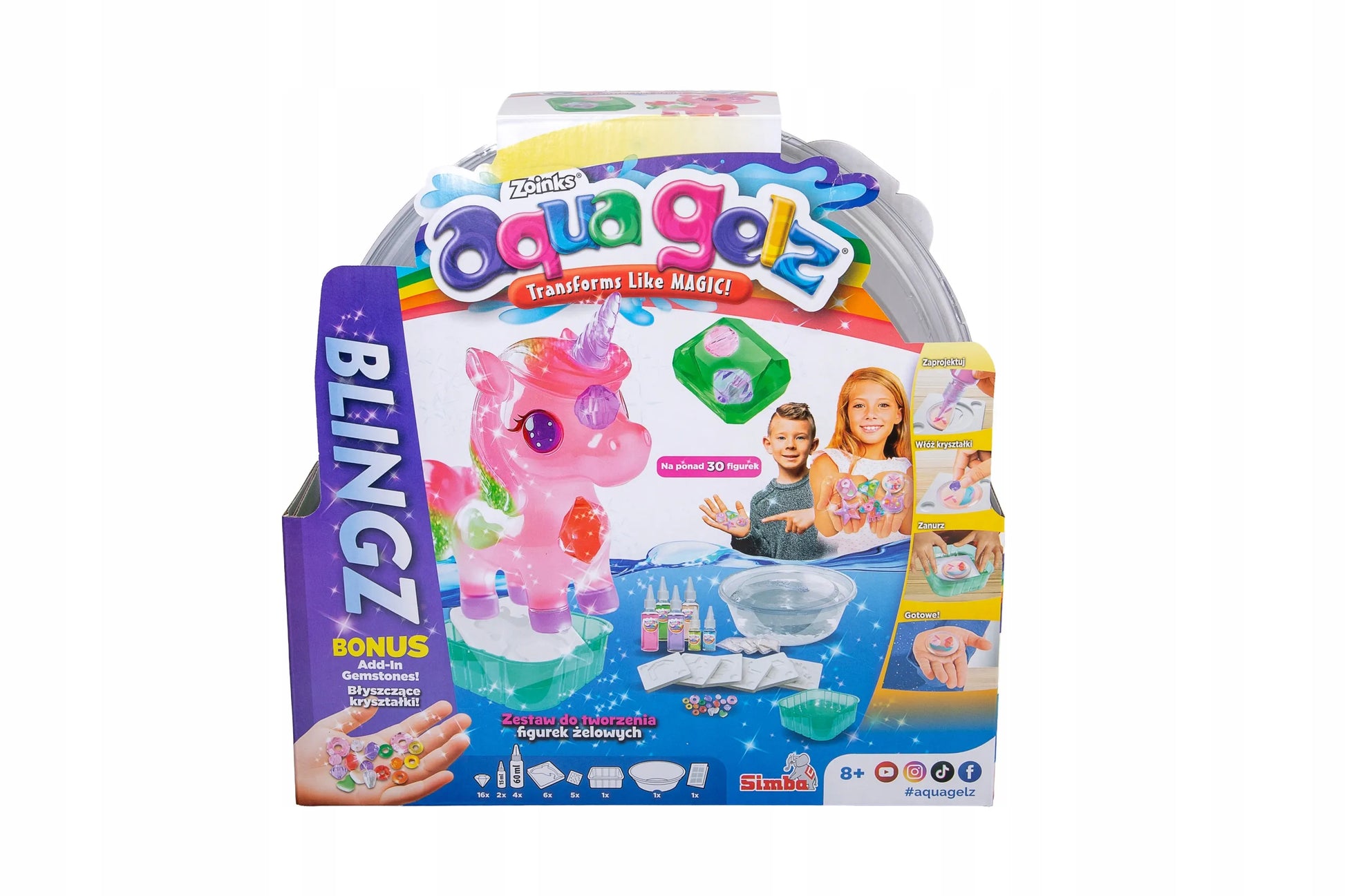 AQUA GELZ didelis kūrybinis rinkinys – 6 spalvų geliai, kristalai ir 3D figūrėlės