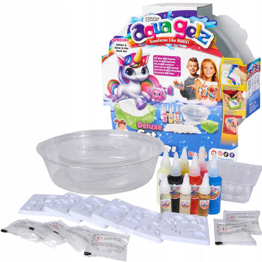 AQUA GELZ kūrybinis rinkinys „Deluxe“, 9 spalvų šviečiantis gelis