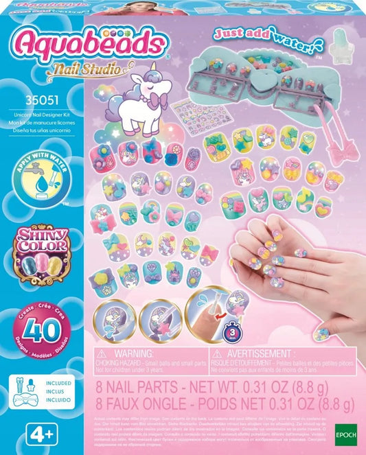 Aquabeads NAIL STUDIO nagų dailės rinkinys vienaragiai kūrybinis rinkinys
