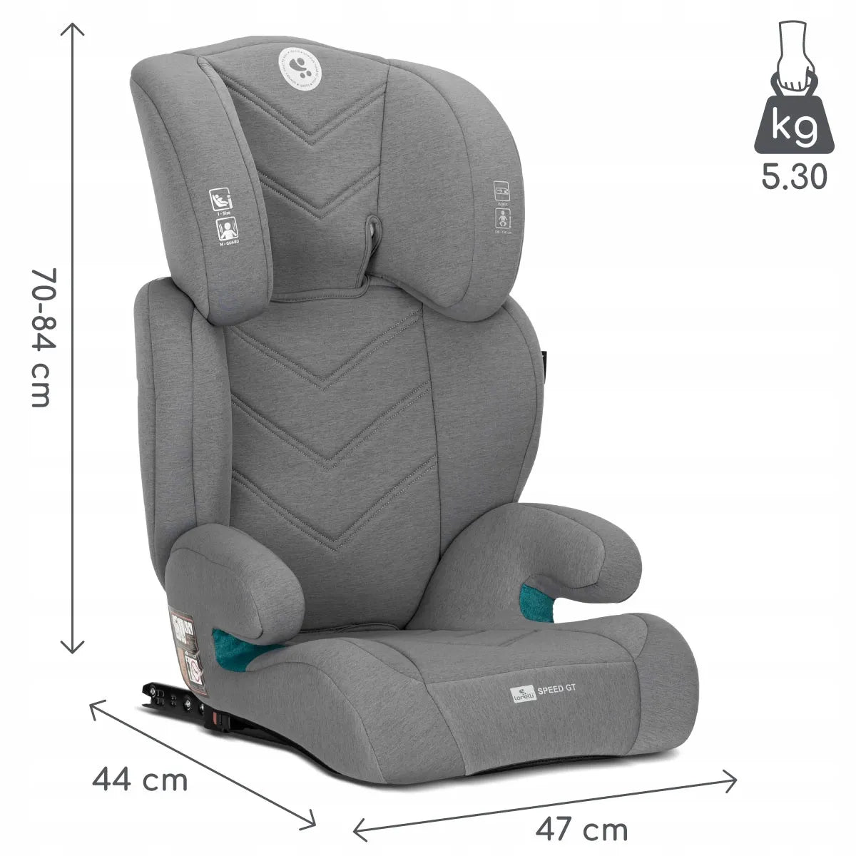 Automobilinė kėdutė 15-36 kg ISOFIX i-Size Lorelli Speed GT 100-150 cm pilka