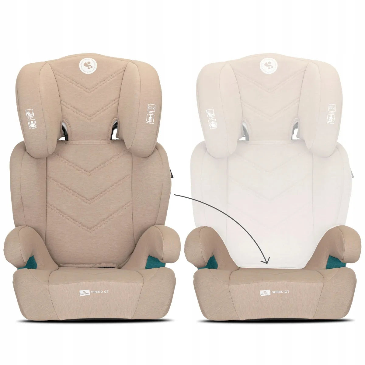 Automobilinė kėdutė 15-36 kg ISOFIX i-Size Lorelli Speed GT 100-150cm smėlio spalvos