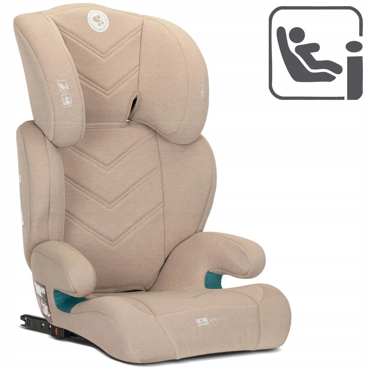 Automobilinė kėdutė 15-36 kg ISOFIX i-Size Lorelli Speed GT 100-150cm smėlio spalvos