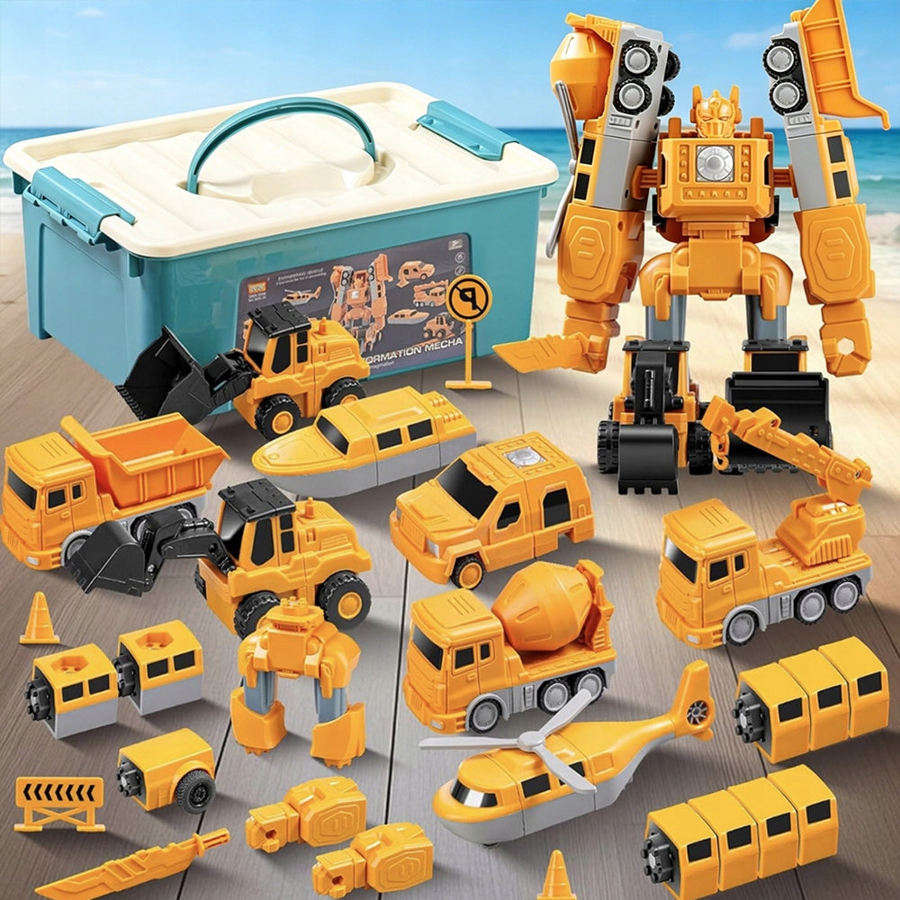 Magnetinis Konstruktorius – Transformuojamas Robotas-Automobilis Vaikams