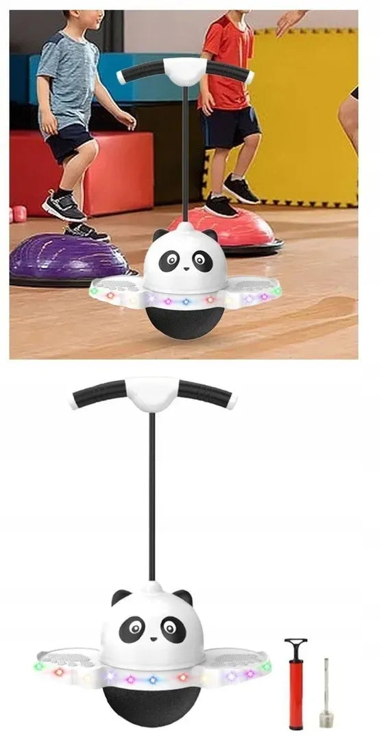 BestHurt Pogo Ball kamuolys šokinėjimui su rankena vaikams LED Panda + pompa