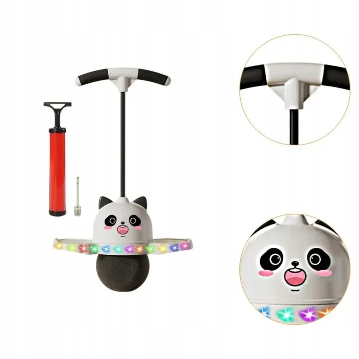 BestHurt Pogo Ball kamuolys šokinėjimui su rankena vaikams LED Panda + pompa