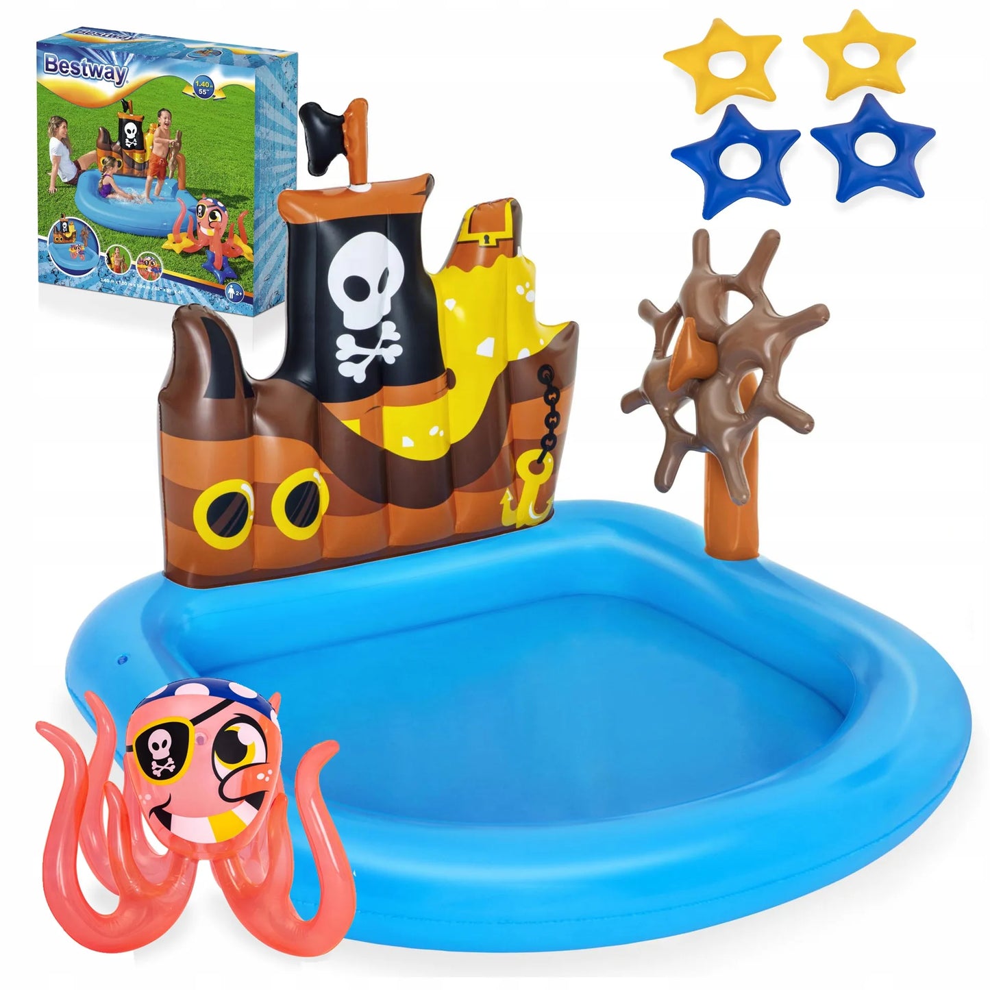 Bestway pripučiamas žaidimų baseinas Piratas 140x130x104cm B52211