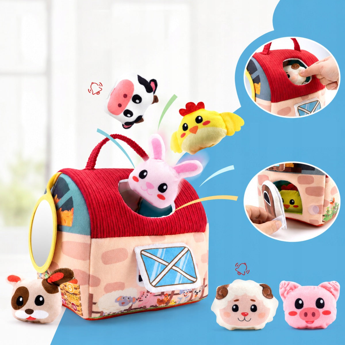 Montessori Sensorinė Žaislų Ferma 6in1 Mažiesiems – Dovana Vaikams