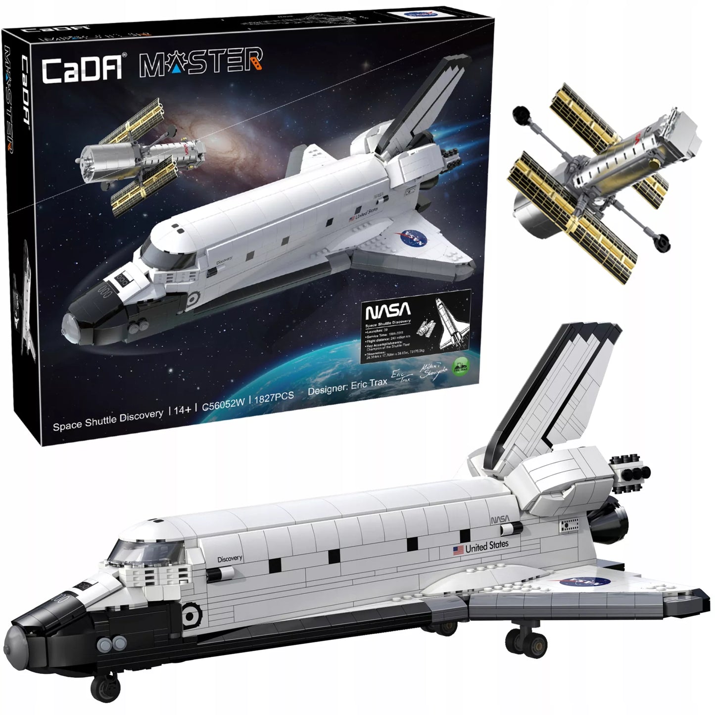 CaDA NASA erdvėlaivio Discovery modelio konstravimo rinkinys