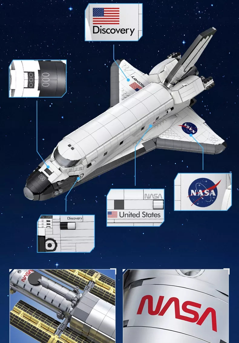 CaDA NASA erdvėlaivio Discovery modelio konstravimo rinkinys