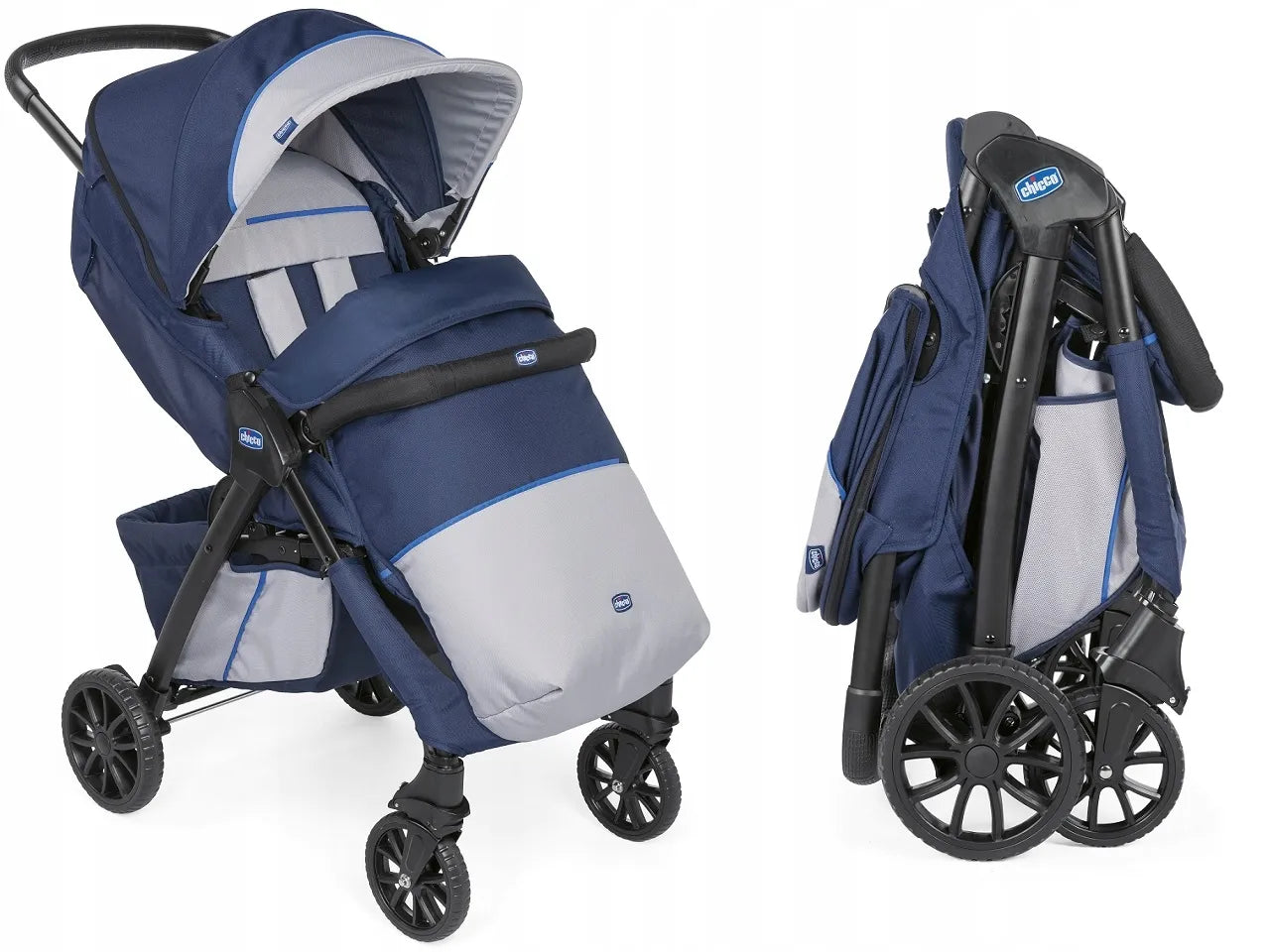 CHICCO KWIK ONE BLUE PRINT sportinis vežimėlis