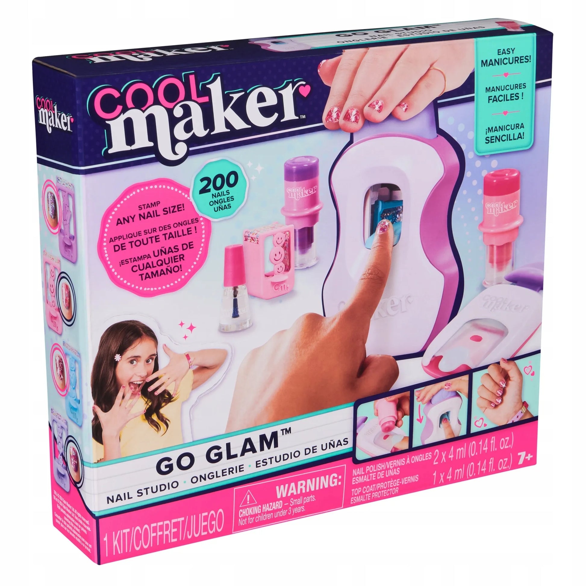 COOL MAKER GO GLAM vaikiškas nagų dailės rinkinys, 200 nagų