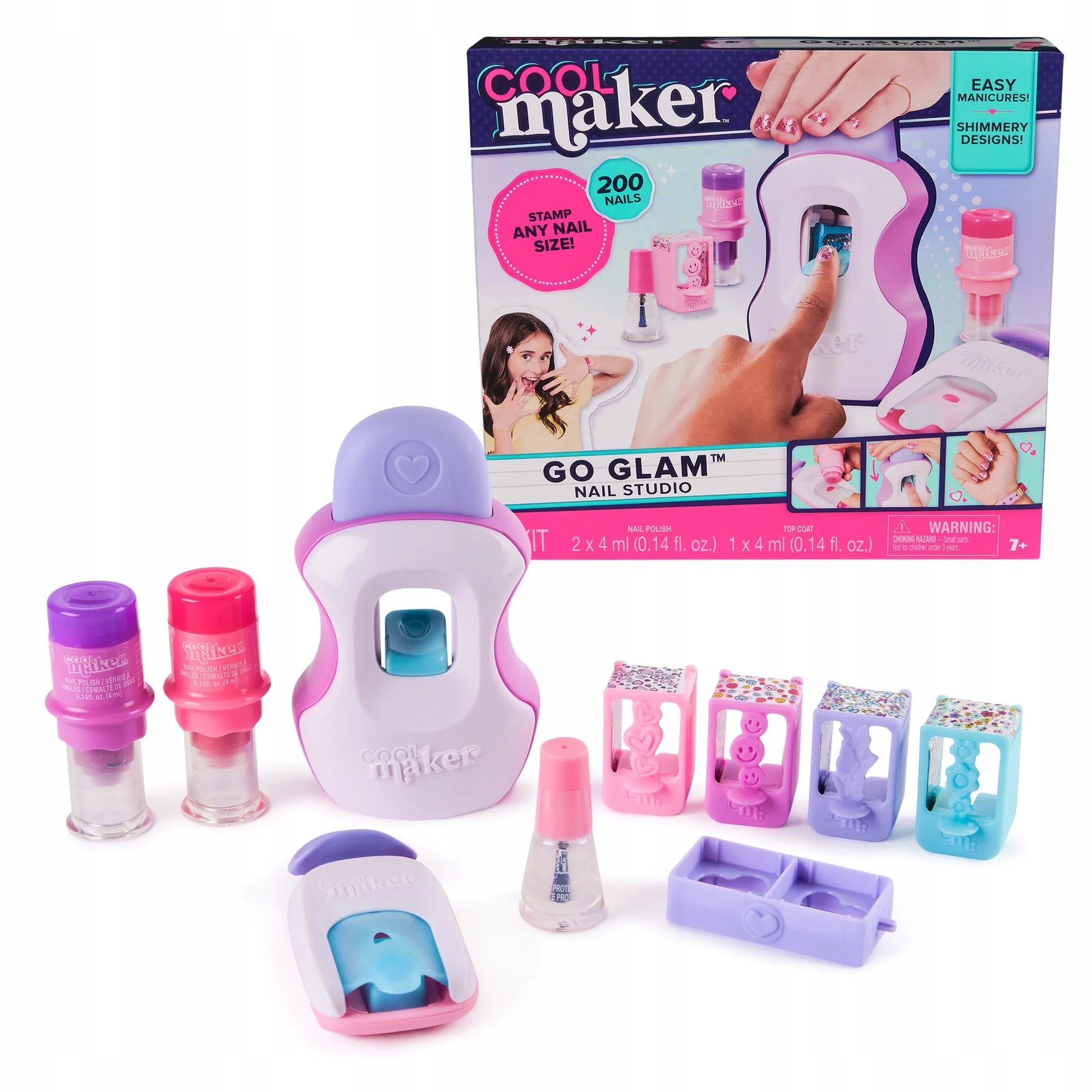 COOL MAKER GO GLAM vaikiškas nagų dailės rinkinys, 200 nagų