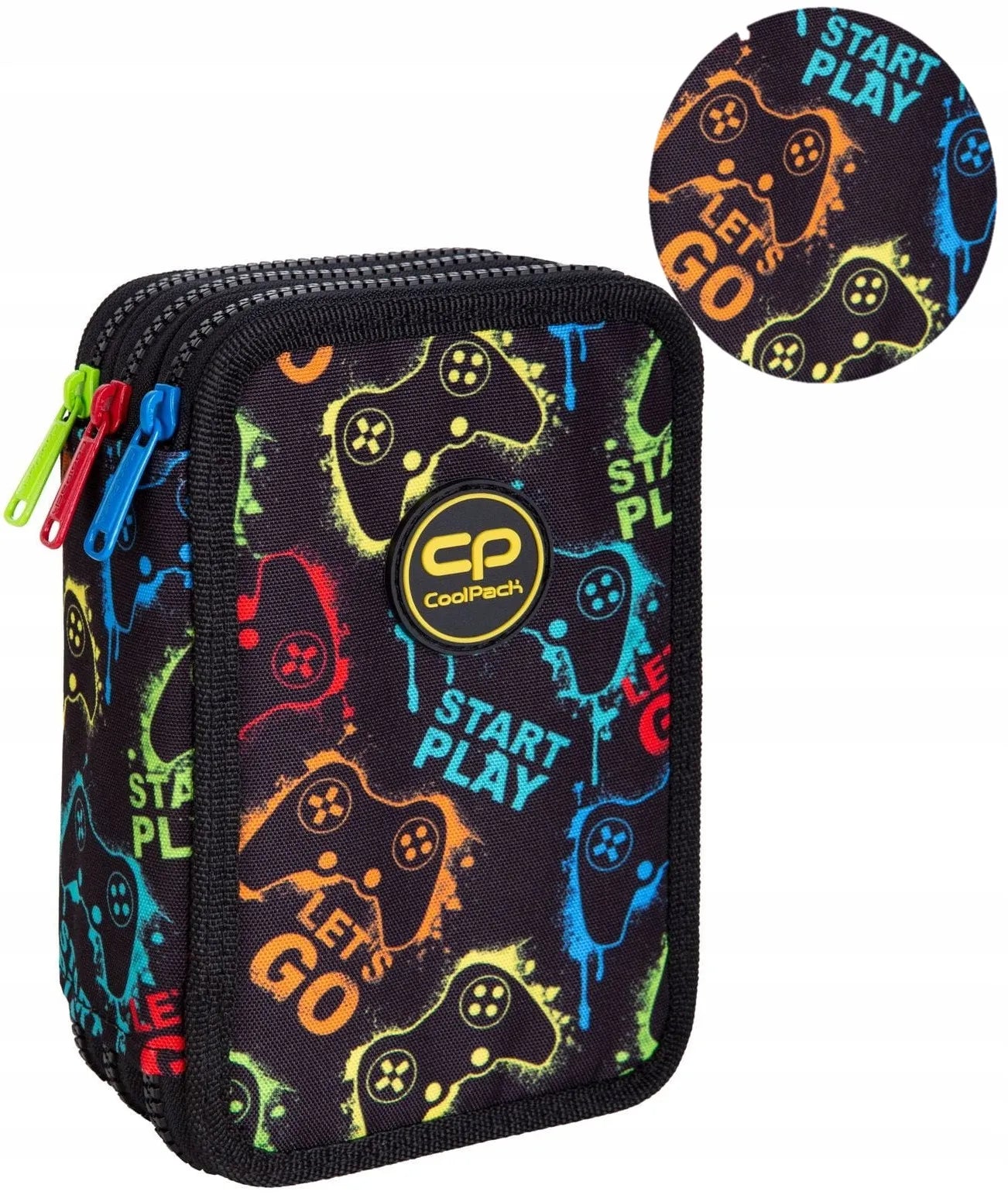 COOLPACK trijų skyrių mokyklinis penalas su priemonėmis
