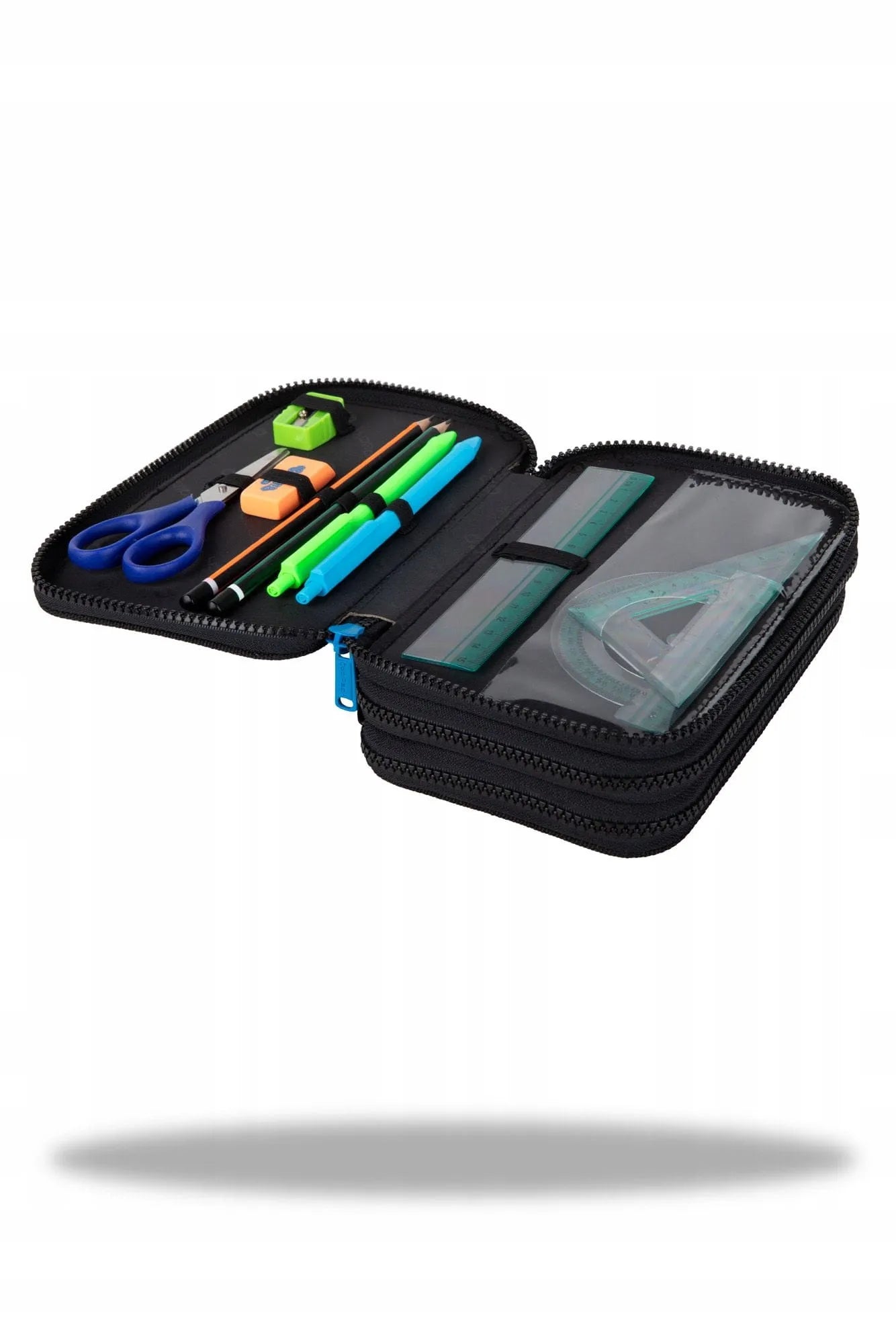 COOLPACK trijų skyrių mokyklinis penalas su priemonėmis