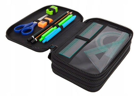 Coolpack trijų skyrių penalas su priedais Jumper 3 Daisy Black F067817
