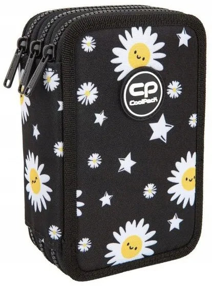 Coolpack trijų skyrių penalas su priedais Jumper 3 Daisy Black F067817