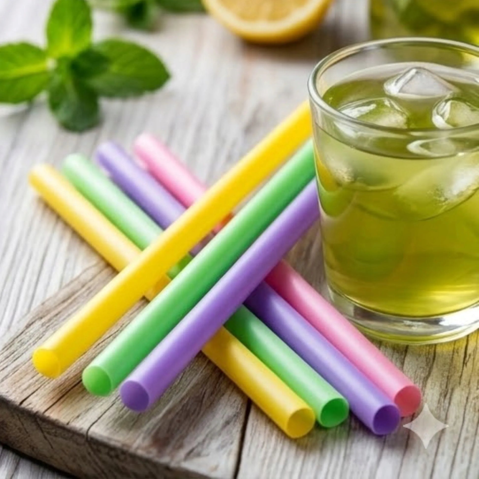 Daugkartinio naudojimo vaivorykštiniai šiaudeliai „Bubble Tea“, ekologiškas rinkinys 2x 50 vnt.
