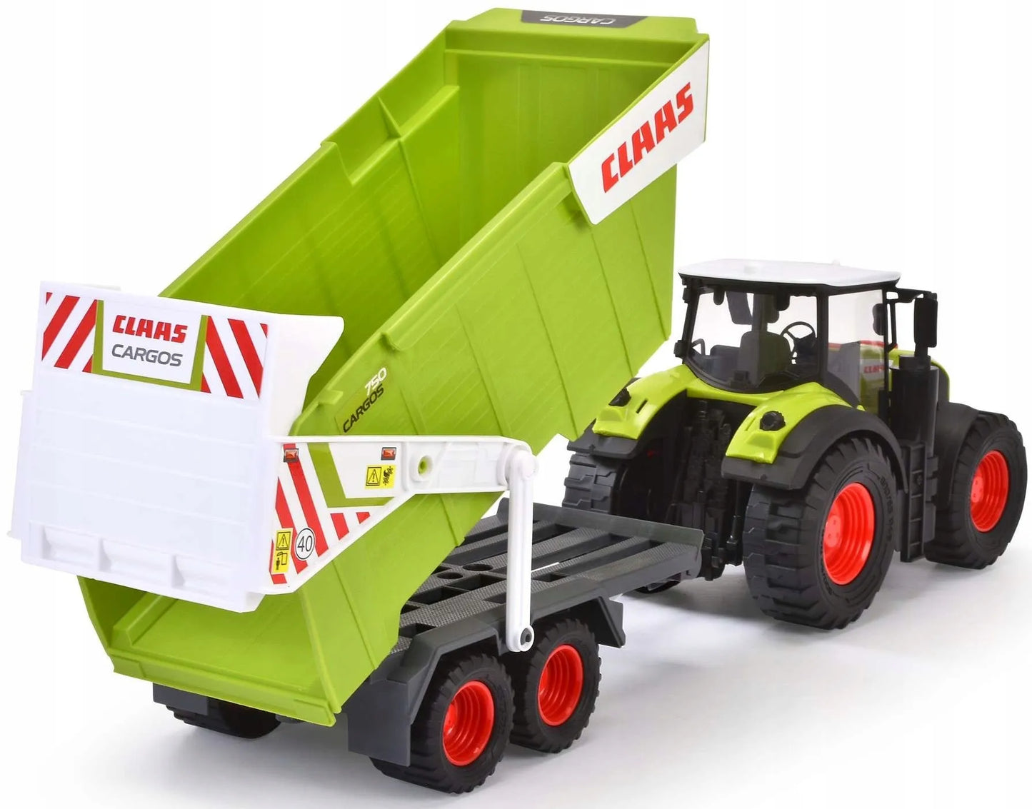 DIDELIS INTERAKTYVUS TRAKTORIUS CLAAS SU JUDANČIA PRIEKABA, ŠVIESA/GARSAS, 64 CM