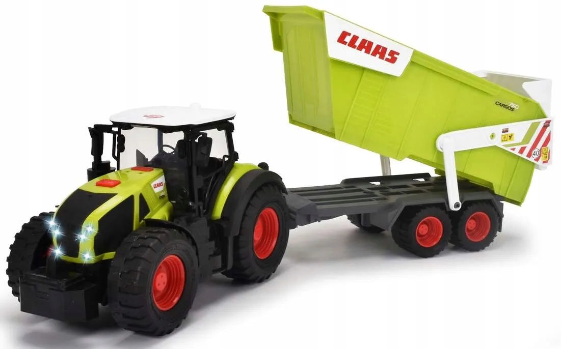 DIDELIS INTERAKTYVUS TRAKTORIUS CLAAS SU JUDANČIA PRIEKABA, ŠVIESA/GARSAS, 64 CM