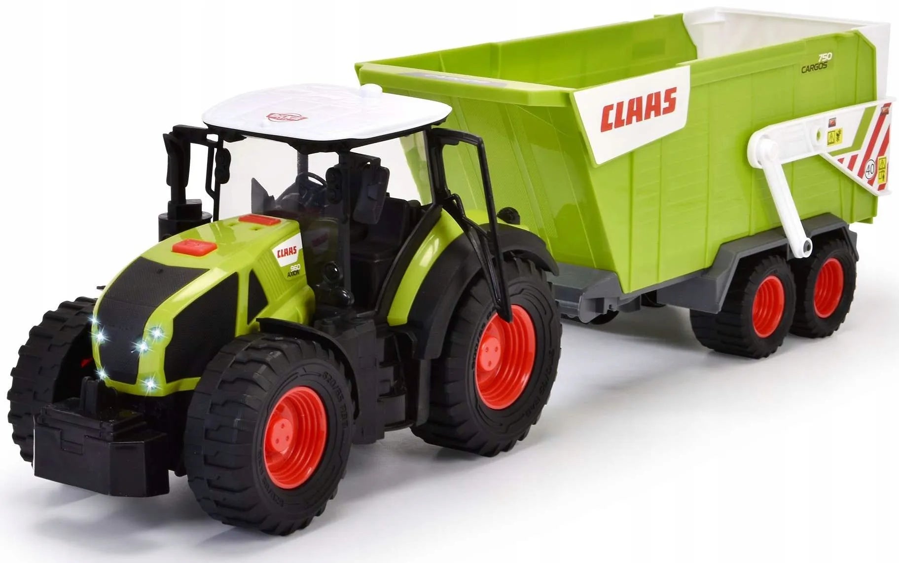 DIDELIS INTERAKTYVUS TRAKTORIUS CLAAS SU JUDANČIA PRIEKABA, ŠVIESA/GARSAS, 64 CM