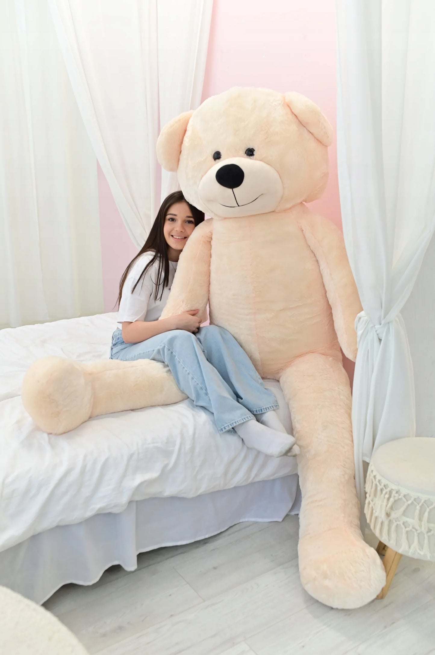 Didelis pliušinis meškinas 220 cm gigantiškas pliušinis žaislas