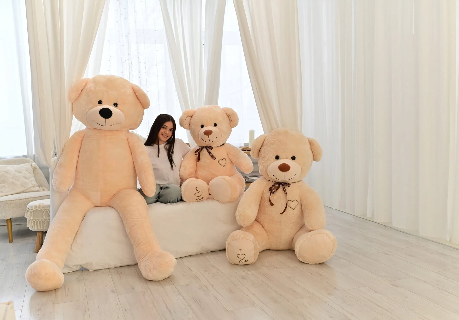Didelis pliušinis meškinas 220 cm gigantiškas pliušinis žaislas